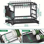 2-tier black metal dish drying rack