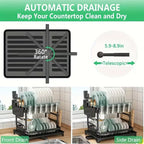 2-tier black metal dish drying rack