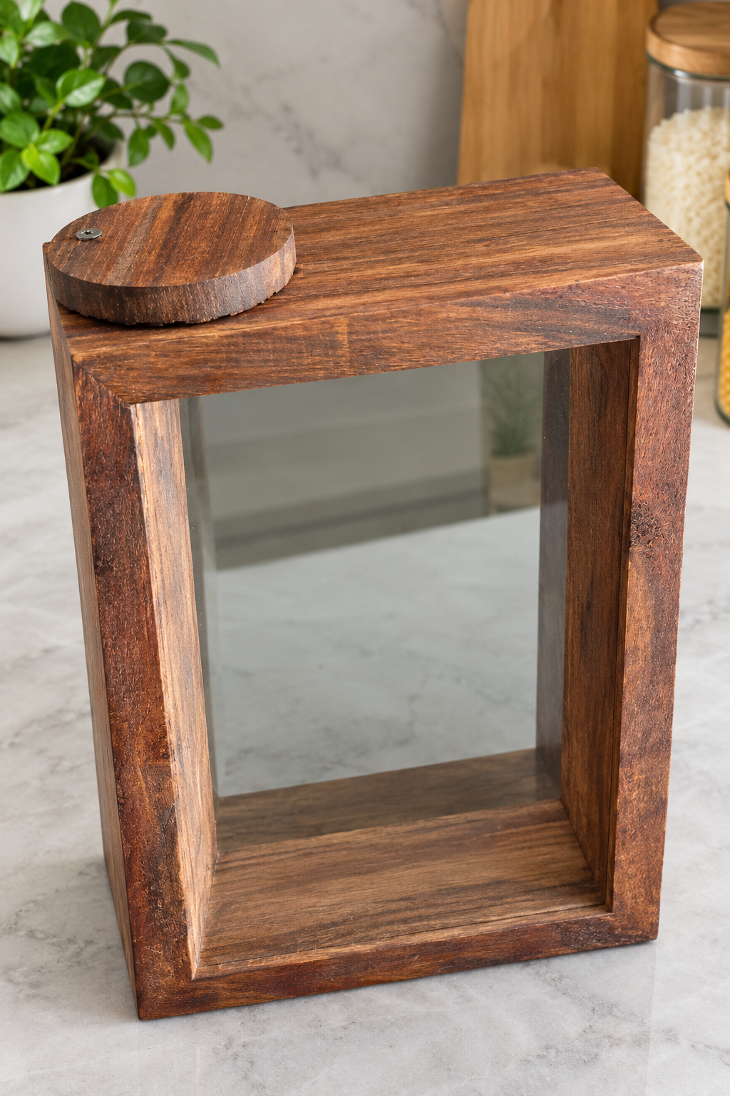 Wooden Rice Jar Box – Premium Kitchen Storage Container