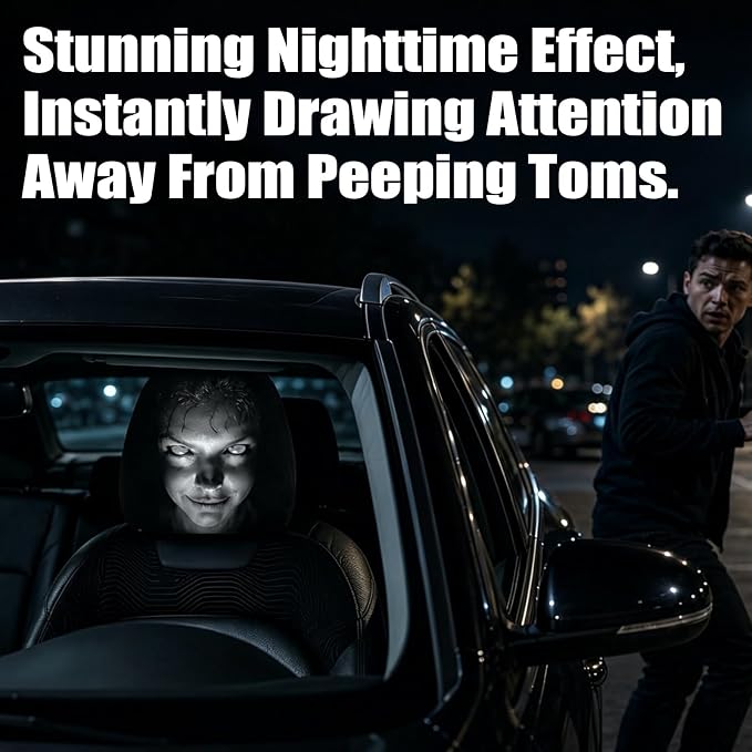 Ghost Car Headrest Cover
