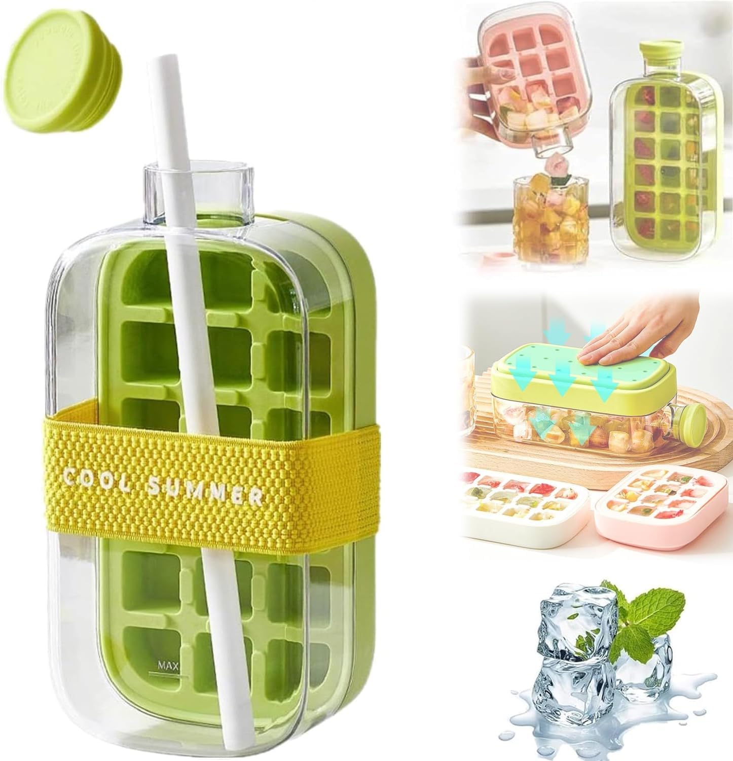 2-in-1 Ice Cube Maker Water Bottle