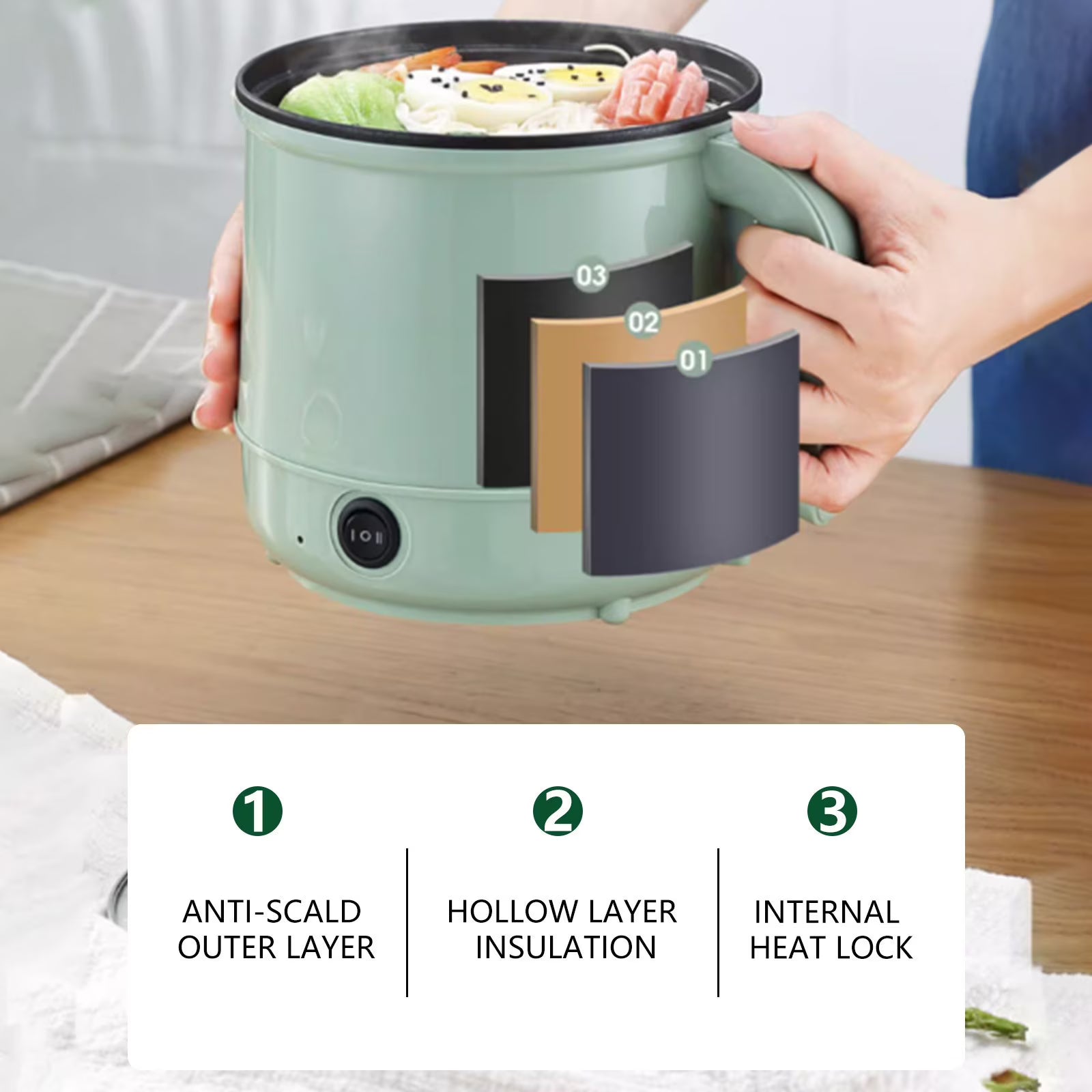 Portable Multifunctional Non-Stick Electric Pot