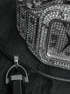 Iced Out Men Watch Luxury Diamond Square Roman Dial+Luxuary Locket