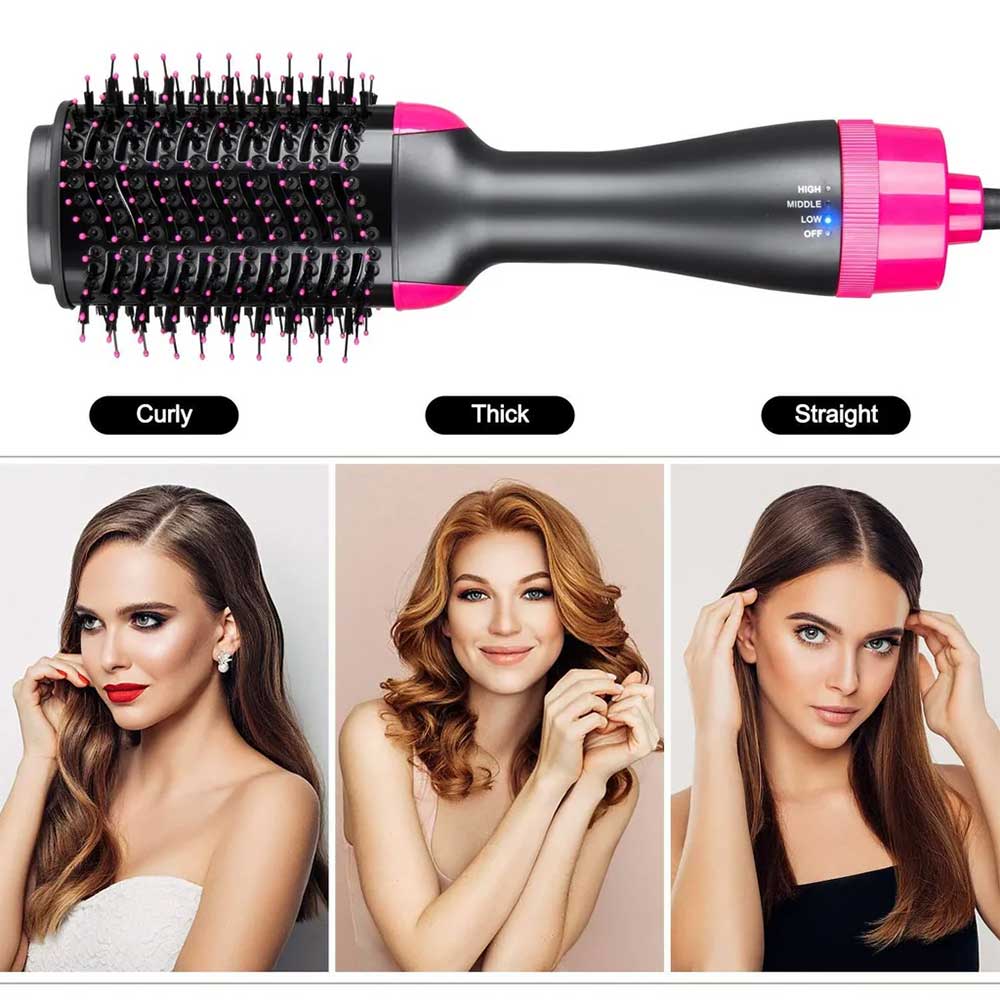 One Step Hot Air Brush 4 in 1 Hair Dryer, Straightener, Curler & Volumizer