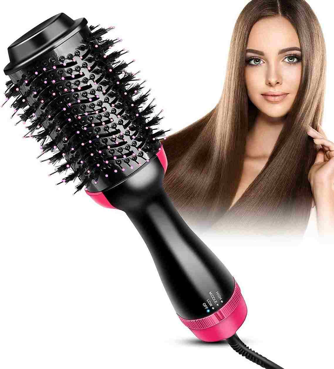One Step Hot Air Brush 4 in 1 Hair Dryer, Straightener, Curler & Volumizer