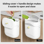 Wall Mounted Kitchen Waste Bin with Sliding & Flip-Up Lid