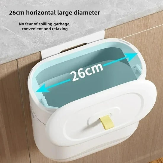 Wall Mounted Kitchen Waste Bin with Sliding & Flip-Up Lid