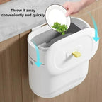 Wall Mounted Kitchen Waste Bin with Sliding & Flip-Up Lid