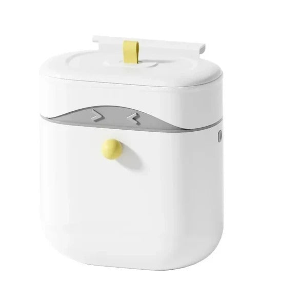 Wall Mounted Kitchen Waste Bin with Sliding & Flip-Up Lid