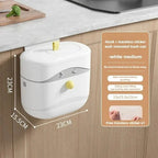 Wall Mounted Kitchen Waste Bin with Sliding & Flip-Up Lid
