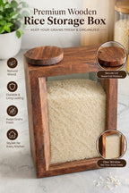 Wooden Rice Jar Box – Premium Kitchen Storage Container