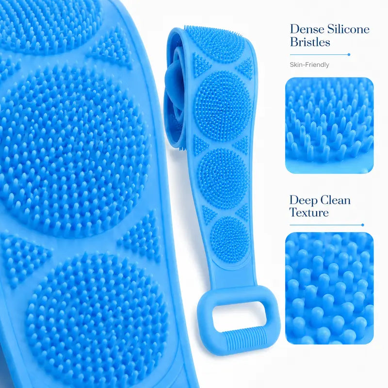 2-in-1 Silicone Back Scrubber and Bath Brush