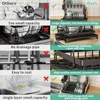 2-tier black metal dish drying rack