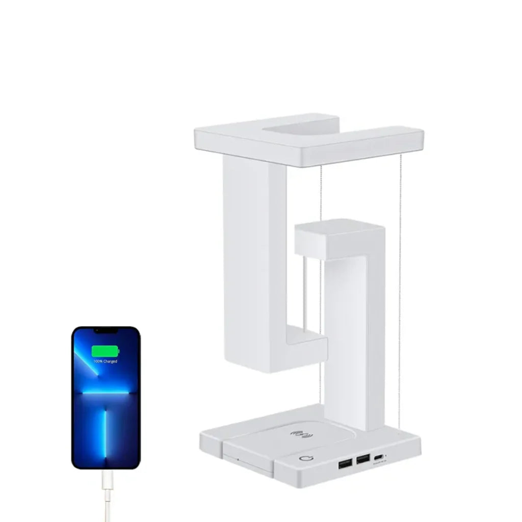 LED Floating Ambient Night Light with Wireless Charging Desk Lamp – Anti-Gravity Lamp