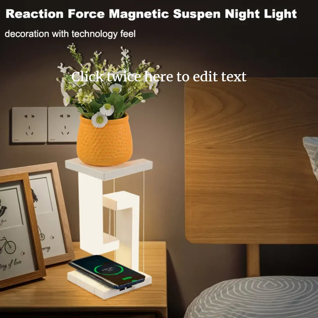 LED Floating Ambient Night Light with Wireless Charging Desk Lamp – Anti-Gravity Lamp
