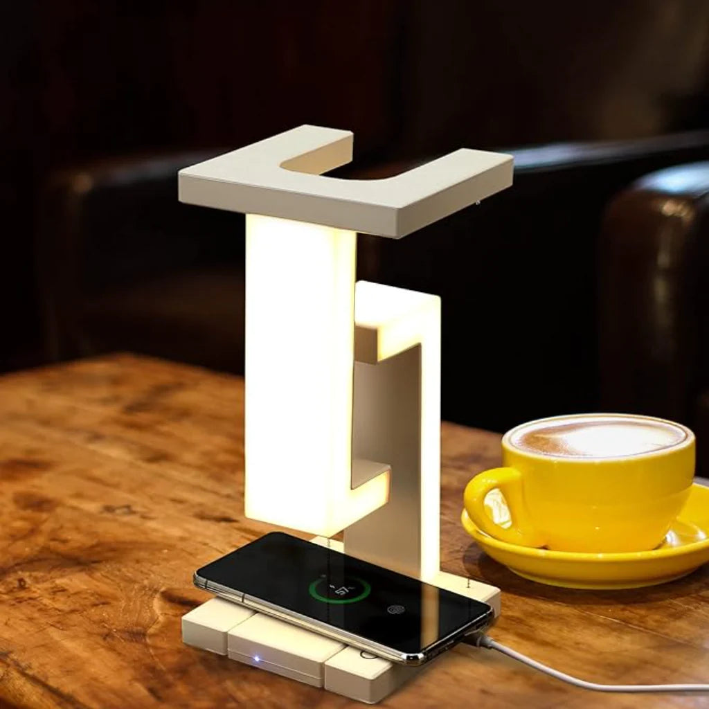 LED Floating Ambient Night Light with Wireless Charging Desk Lamp – Anti-Gravity Lamp