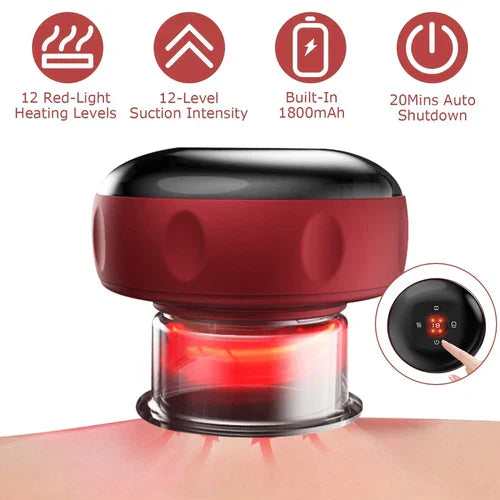 Electric Cupping Massager with Infrared Therapy – Pain Relief & Muscle Recovery